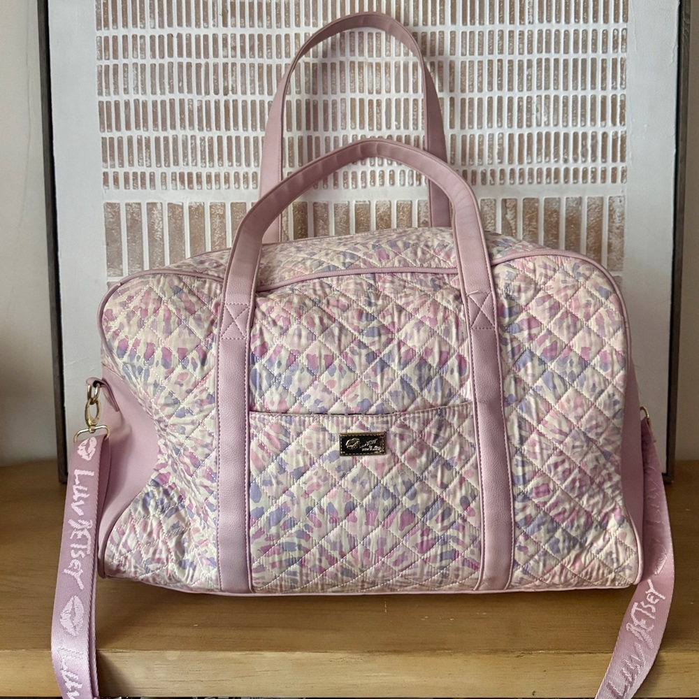 Betsey Johnson Pastel Quilted Travel Bag - Good Condition